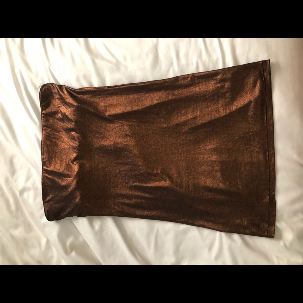 Intimate Free People Metallic Gold/Brown Dress